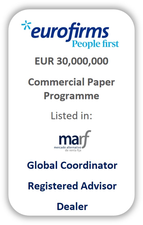 Eurofirms commercial paper programme Audax tombstone